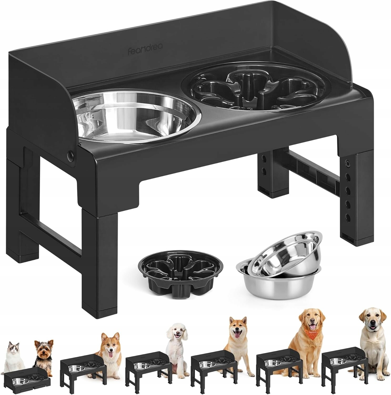 Misky Pro Psa Sada Dvou Misek Feandrea Černá