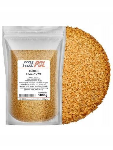 4x Cukr Třtinový 1kg Přírodní nerafinovaný hnědý vysoce kvalitní Pol