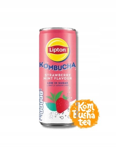 5 x Lipton Kombucha Strawberry & Mint lehce perlivý nápoj 250 ml