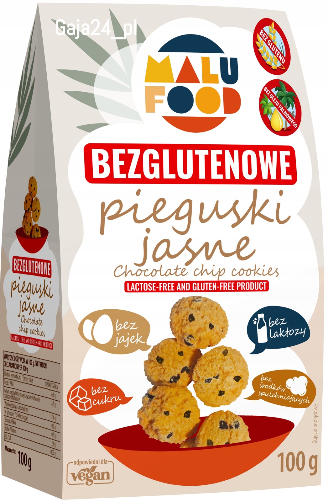 Pigusky světlé bez cukru bezlepkové 100 g Malu Food veganské