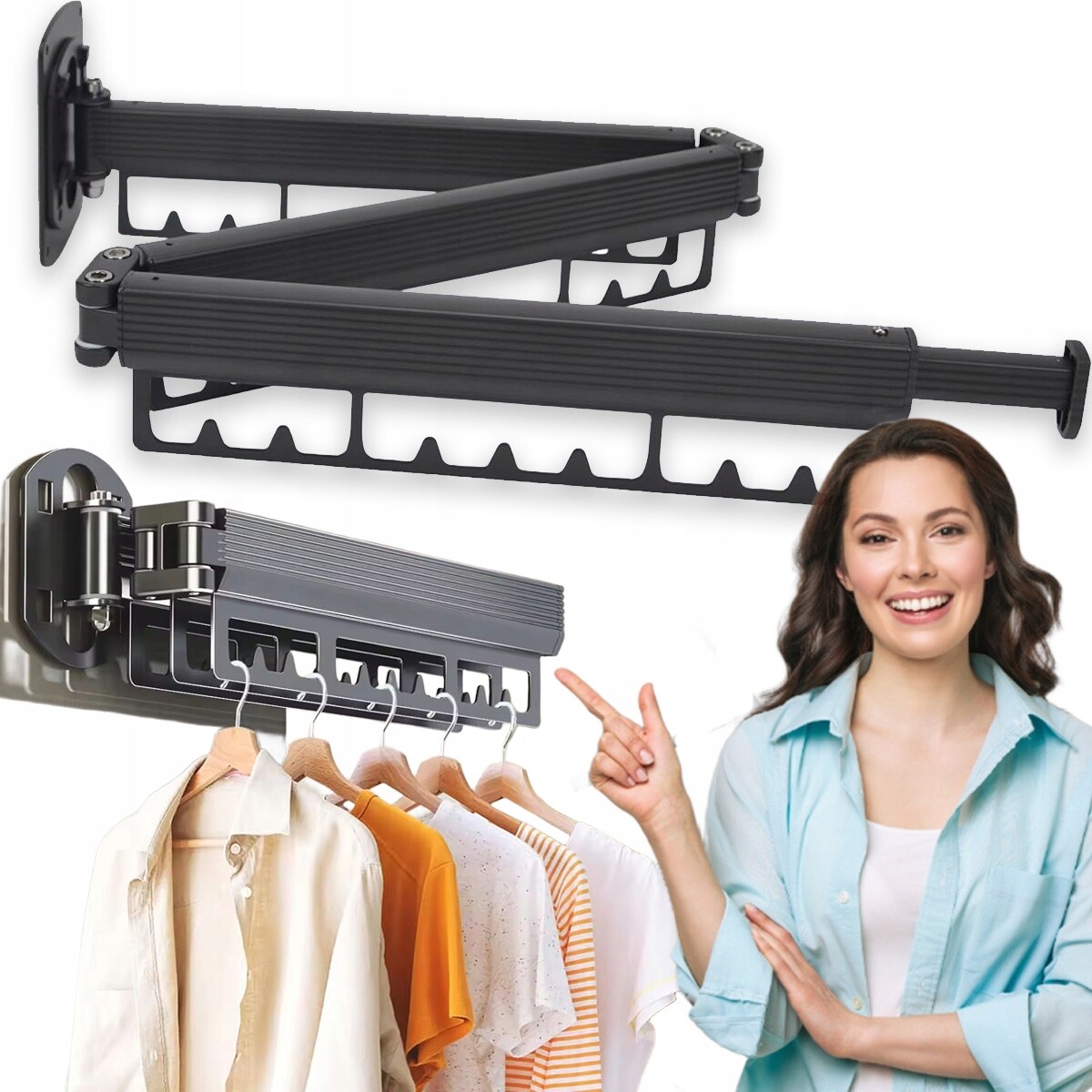 Sušák Na Prádlo, Rozkládací Věšák Na Oblečení 103-127 CM