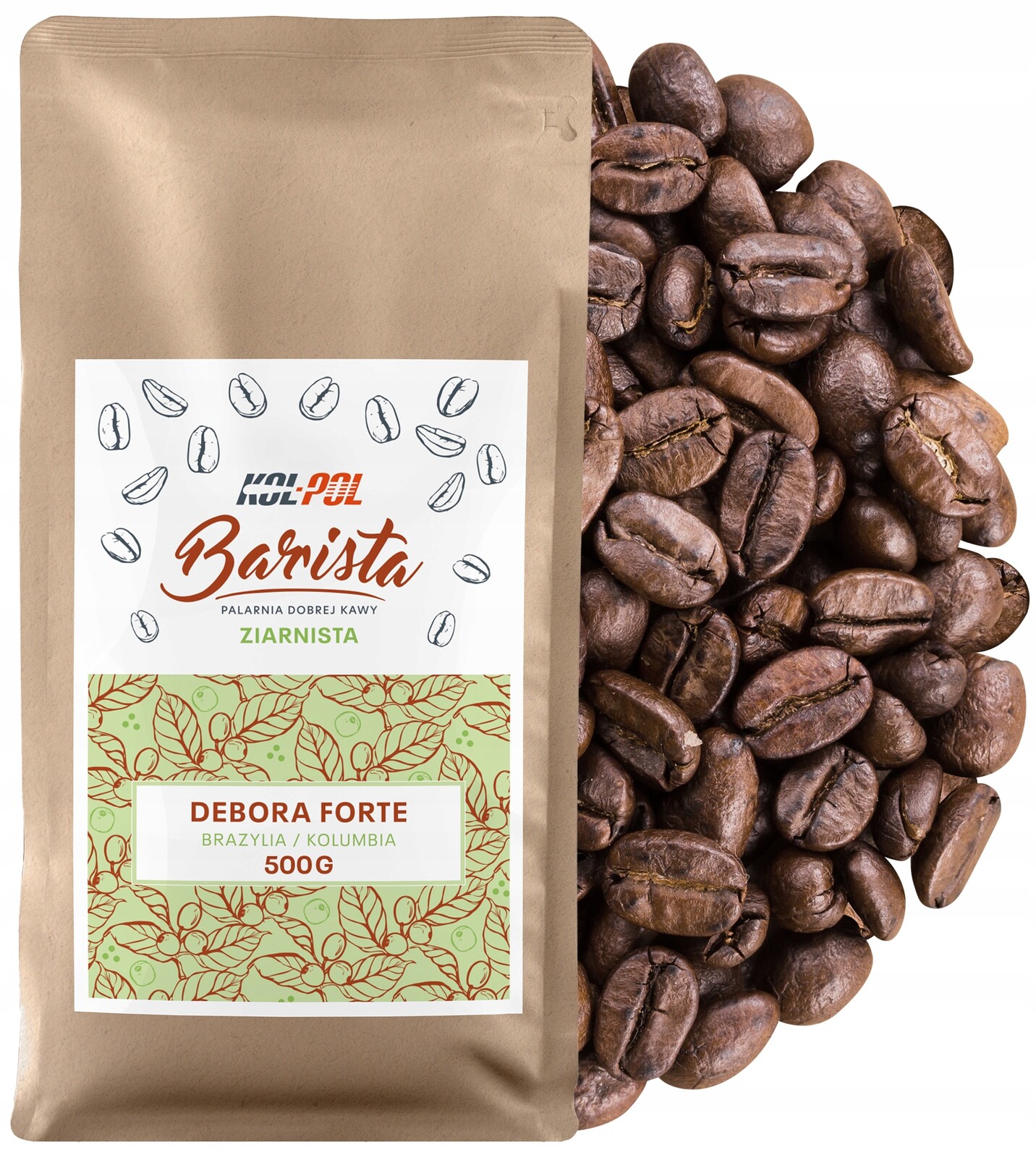 Káva Zrnková 500 g Káva Arabica Čerstvě pražená Debora Forte x Kol-Pol