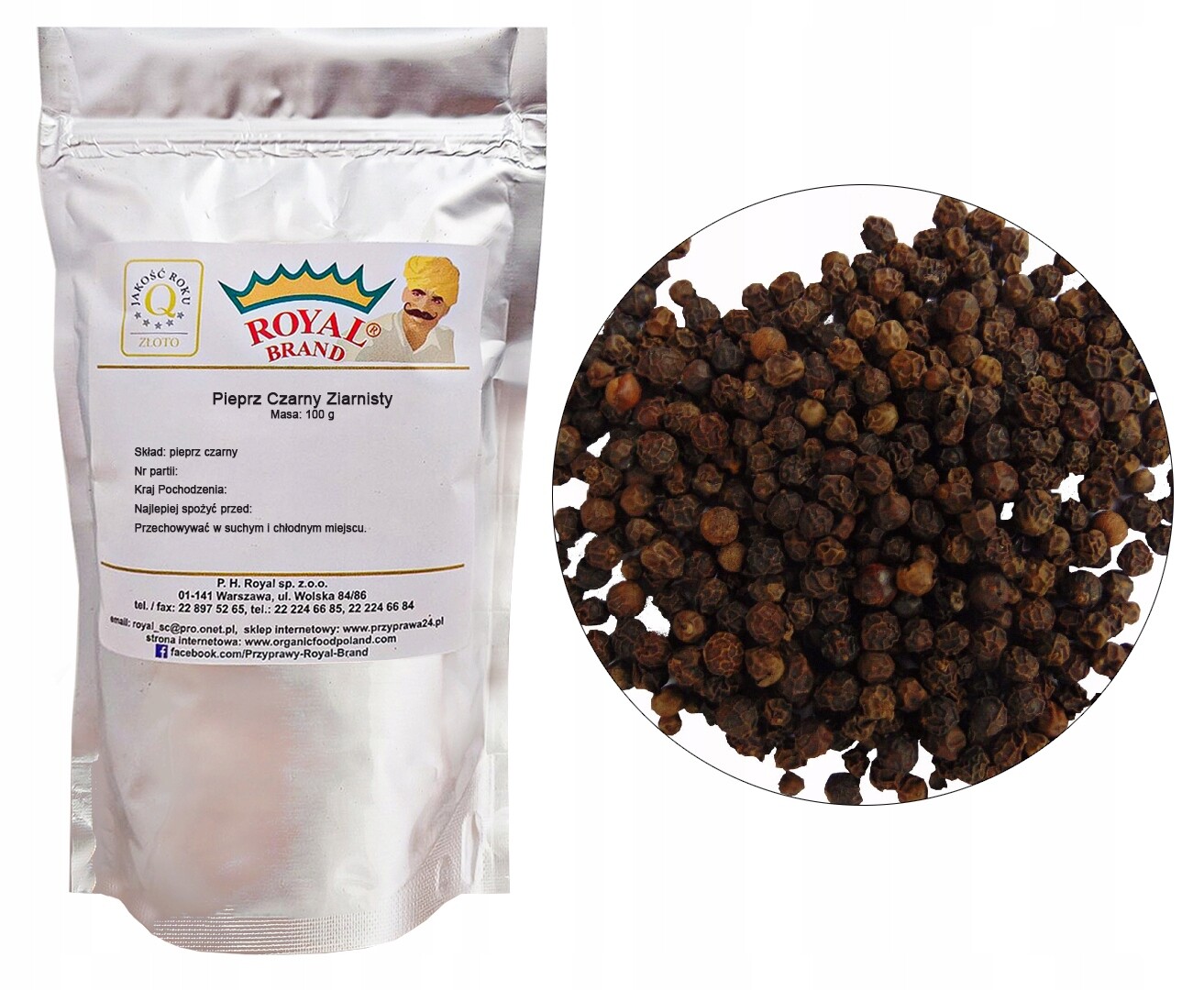 Pepř Černý Zrnitý 1kg Aromatické přírodní zrno kvalita třída 1