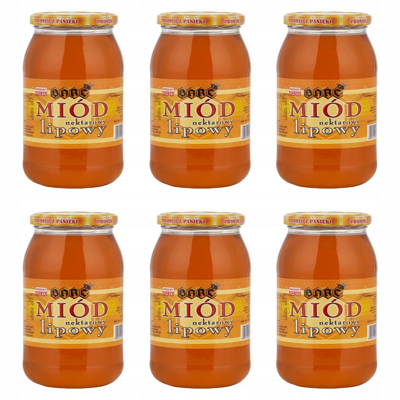 Lipový med 1250 g 6× přírodní polský včelí nektarový med