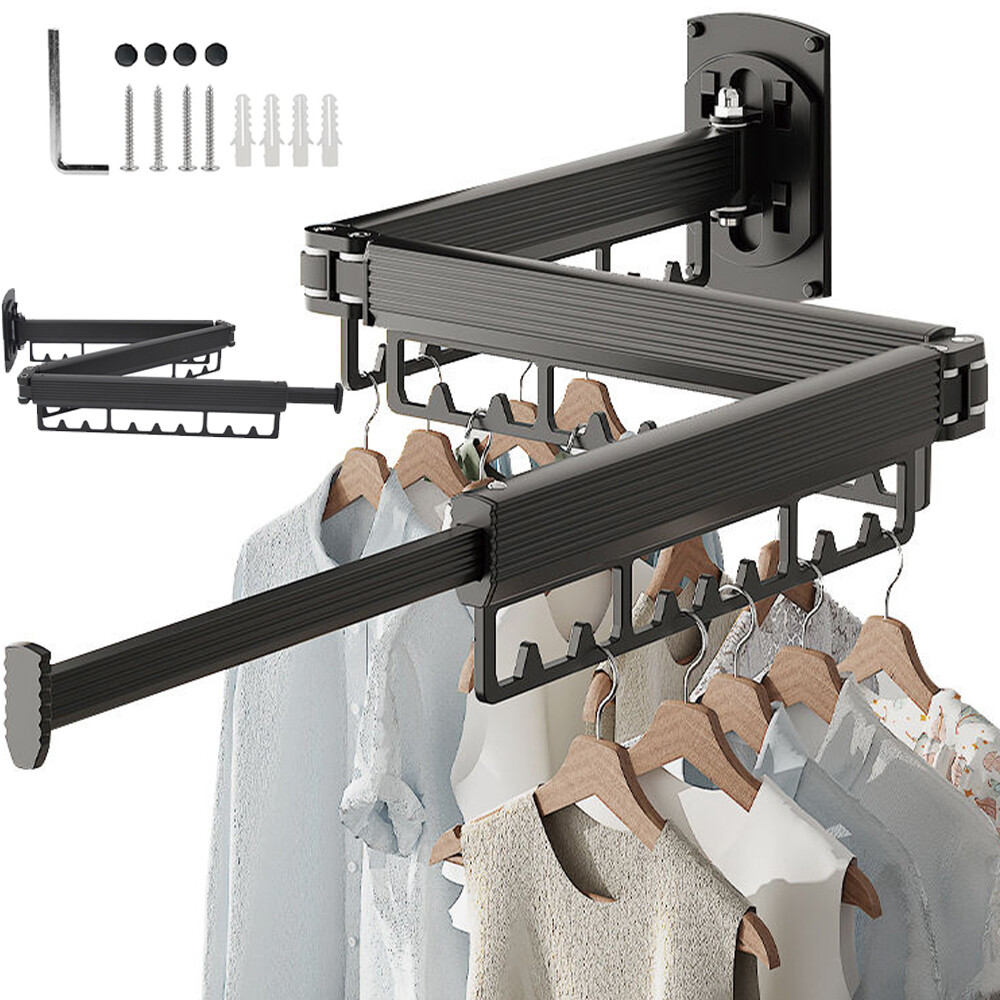 Sušák Na Prádlo Skládací Nástěnný Věšák Z Leteckého Hliníku 30 Otvorů