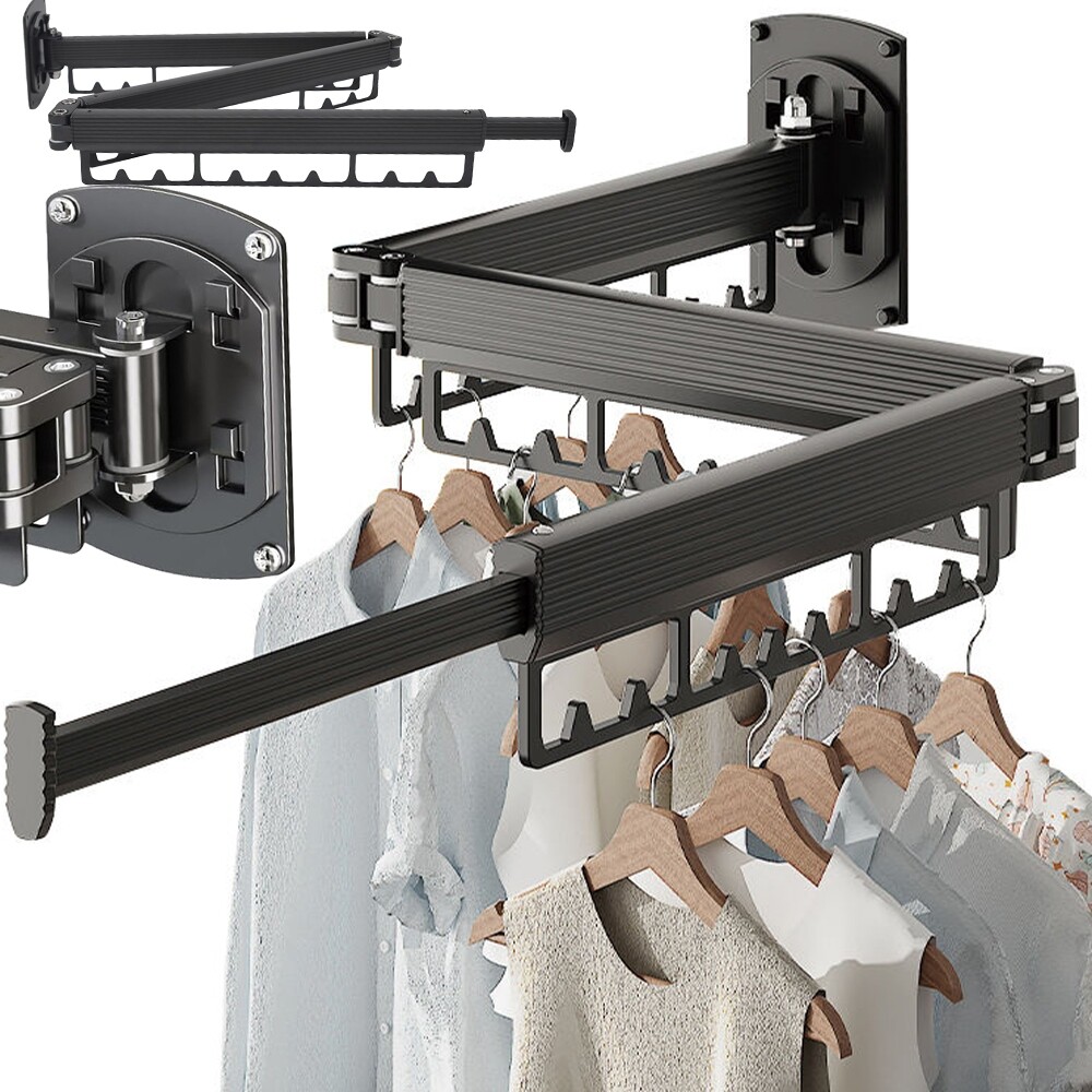 Sušák Na Prádlo Skládací Věšák Na Oblečení Roztahovatelný 103-127 CM