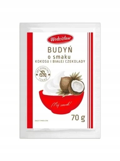 10 x Puding Kokos a bílá čokoláda bez přidaného cukru Vitally Food 70 g