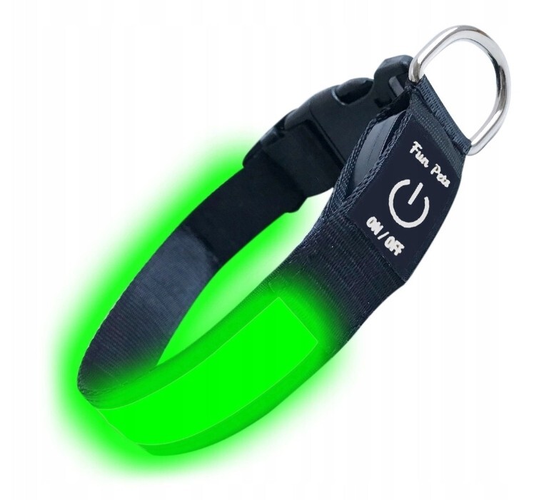 Fun Pets Led Obojek pro psa Usb – Svítící Bezpečný Zelený 30–40 cm