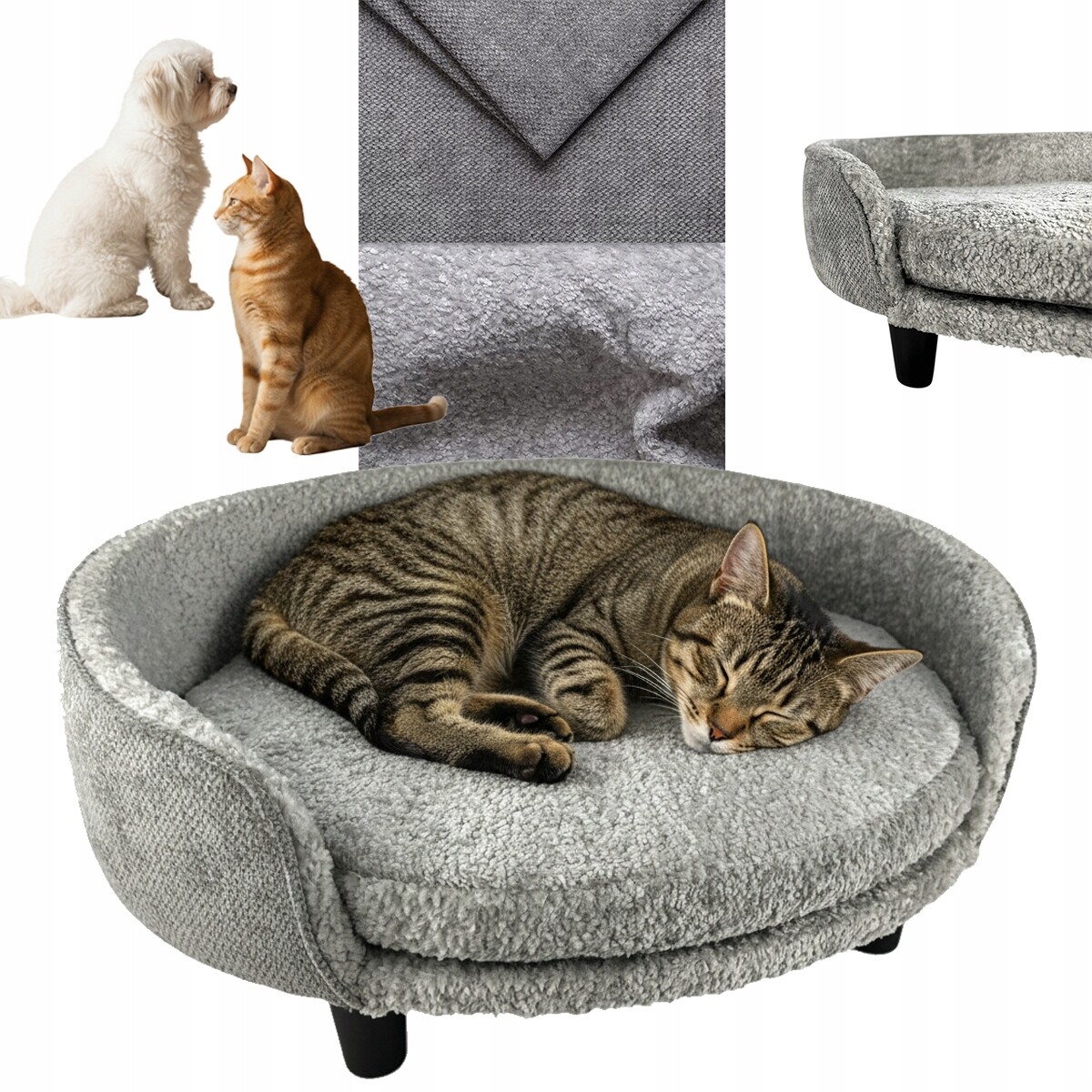 Pelíšek pro psa a kočku Pohovka potah měkká kotec L 46x50