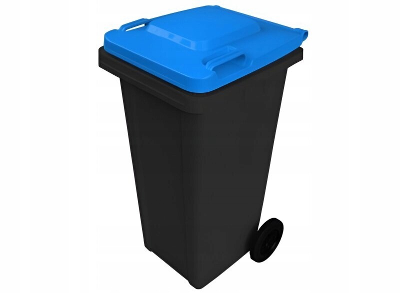 Popelnice D120BLB 120L černá s modrým víkem