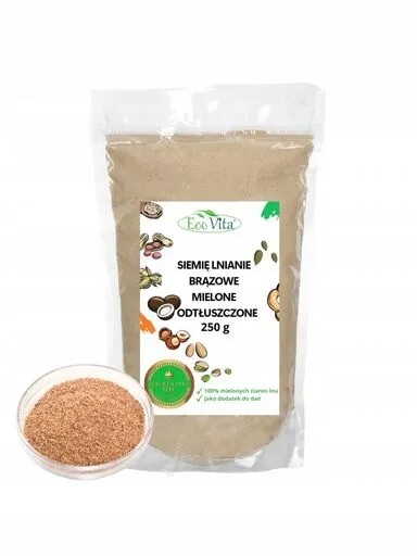 8x Lněné Semínko Hnědé Mleté Odtučněné Přírodní Zdroj OMEGA-3 250g