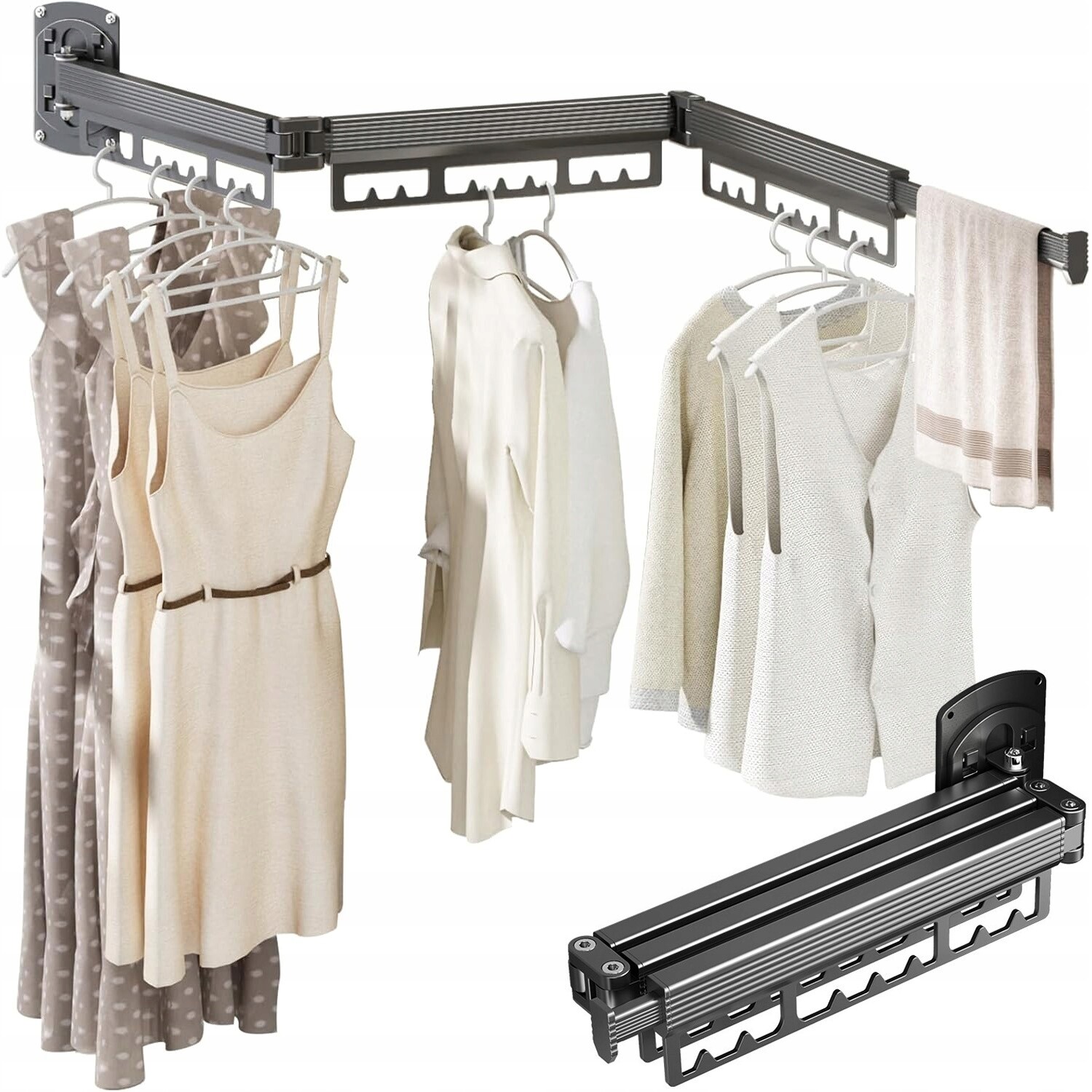 Sušák Roztažitelná Alu Černá 127 CM