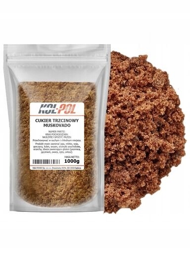 2x Cukr Třtinový Muscovado 1kg Nerafinovaný tmavý přírodní darkKol-Pol