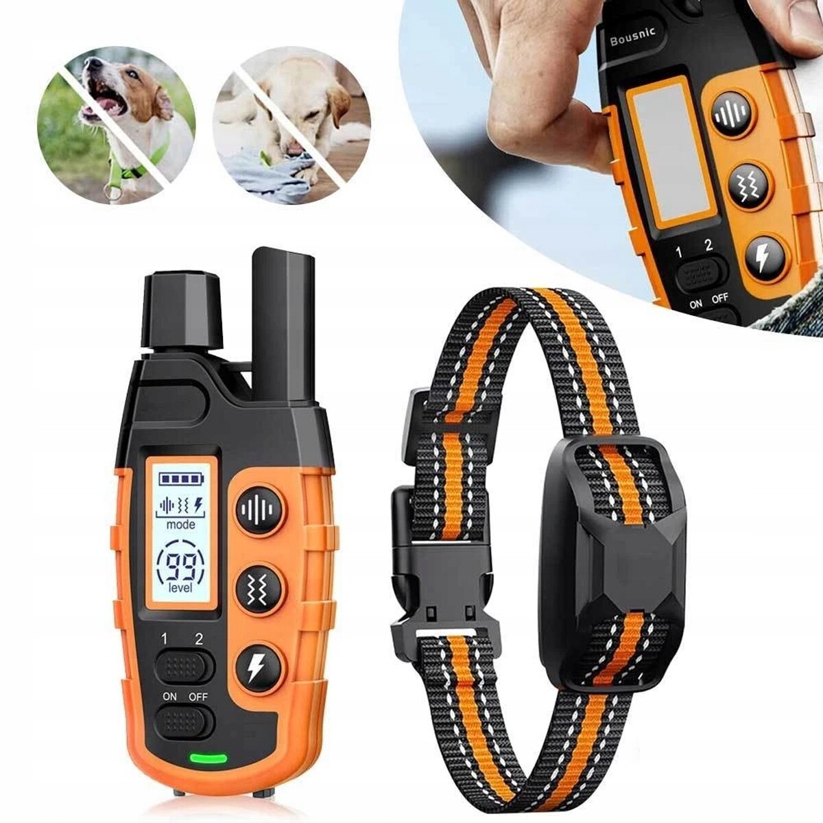 Protištěkací Obojek S Dálkovým Ovládáním, Voděodolný Pro Výcvik Psa