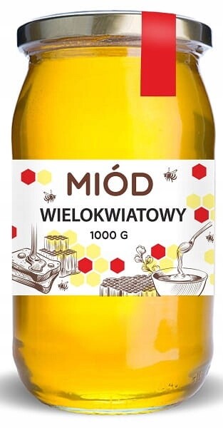 2x Mazurskie Miody Med mnohokvětý 1000g