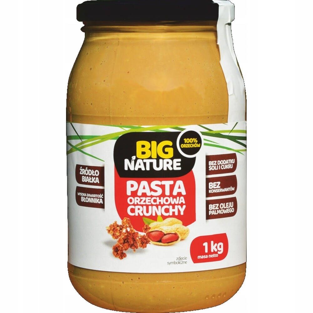 2x Big Nature Ořechová pasta crunchy 1 kg