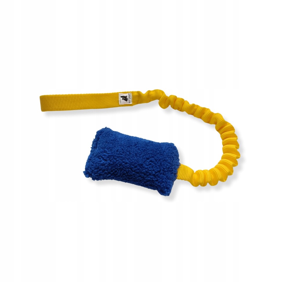 Velký barevný přetahovadlo z umělé kožešiny s pískátkem a tlumičem nárazů