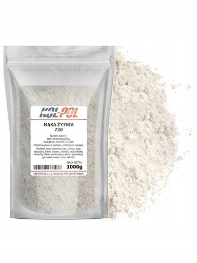 7X Chlebová Žitná Mouka Typ 720 1kg Pro pečení chleba přírodní kvalita Kol