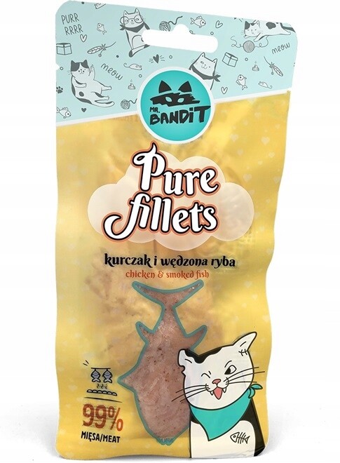 8X Mr Bandit Cat Pure Fillets Kuře a řídká Ryba 30 g