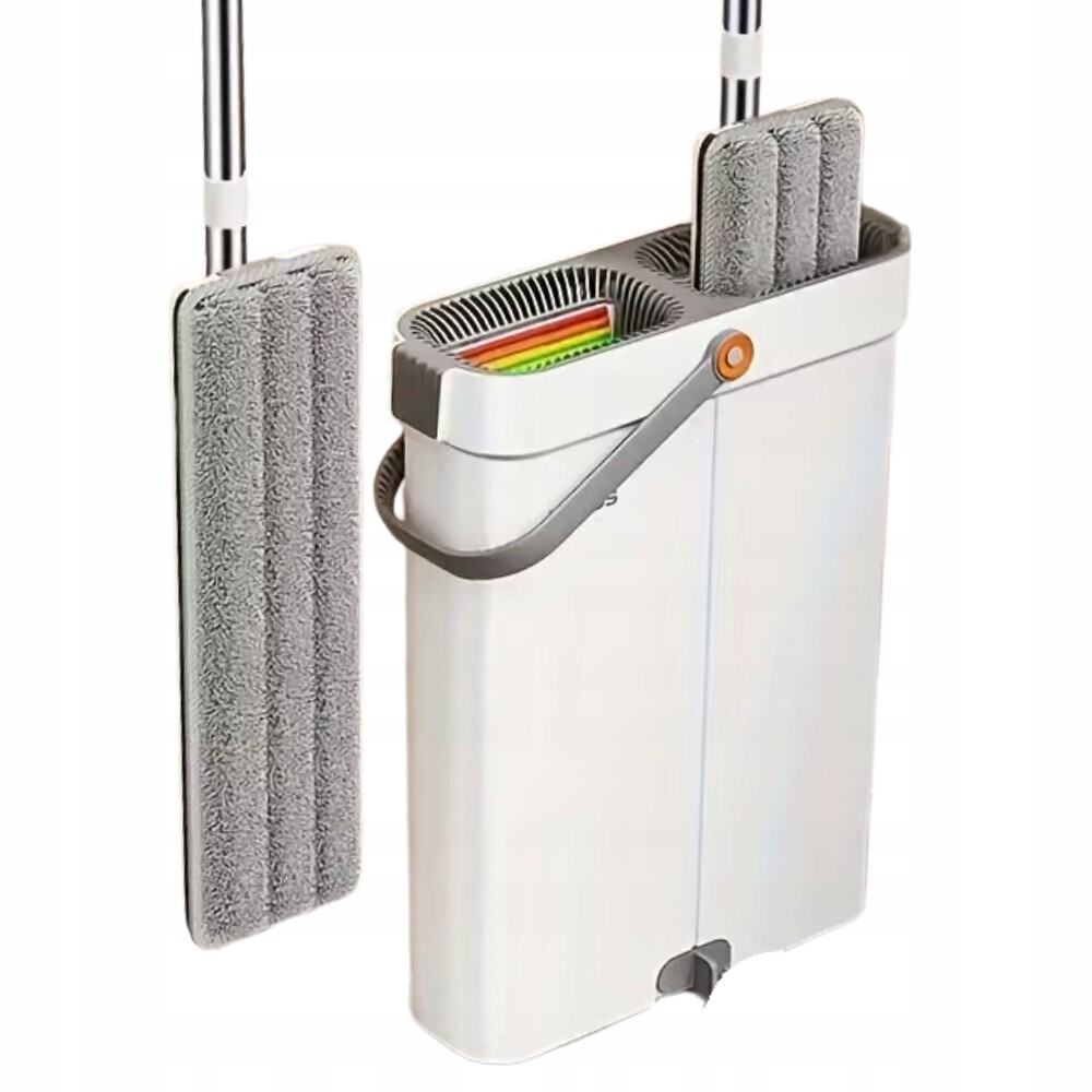 Mop Plochý Úzký Kbelík Slim TSG-610 Dvoukomorový Se Ždímačem Náplň 40 Cm
