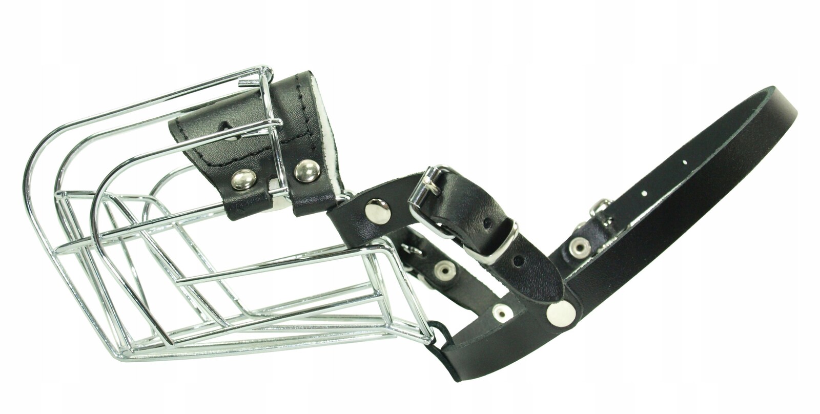 Kovový náhubek Dino jezevčík výška 85 mm šířka 65 mm 100 mm obvod 28 mm