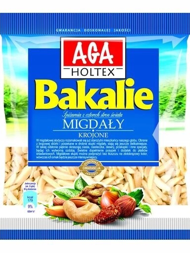 8 x Aga Holtex Mandle krájené 50 g Bakalie