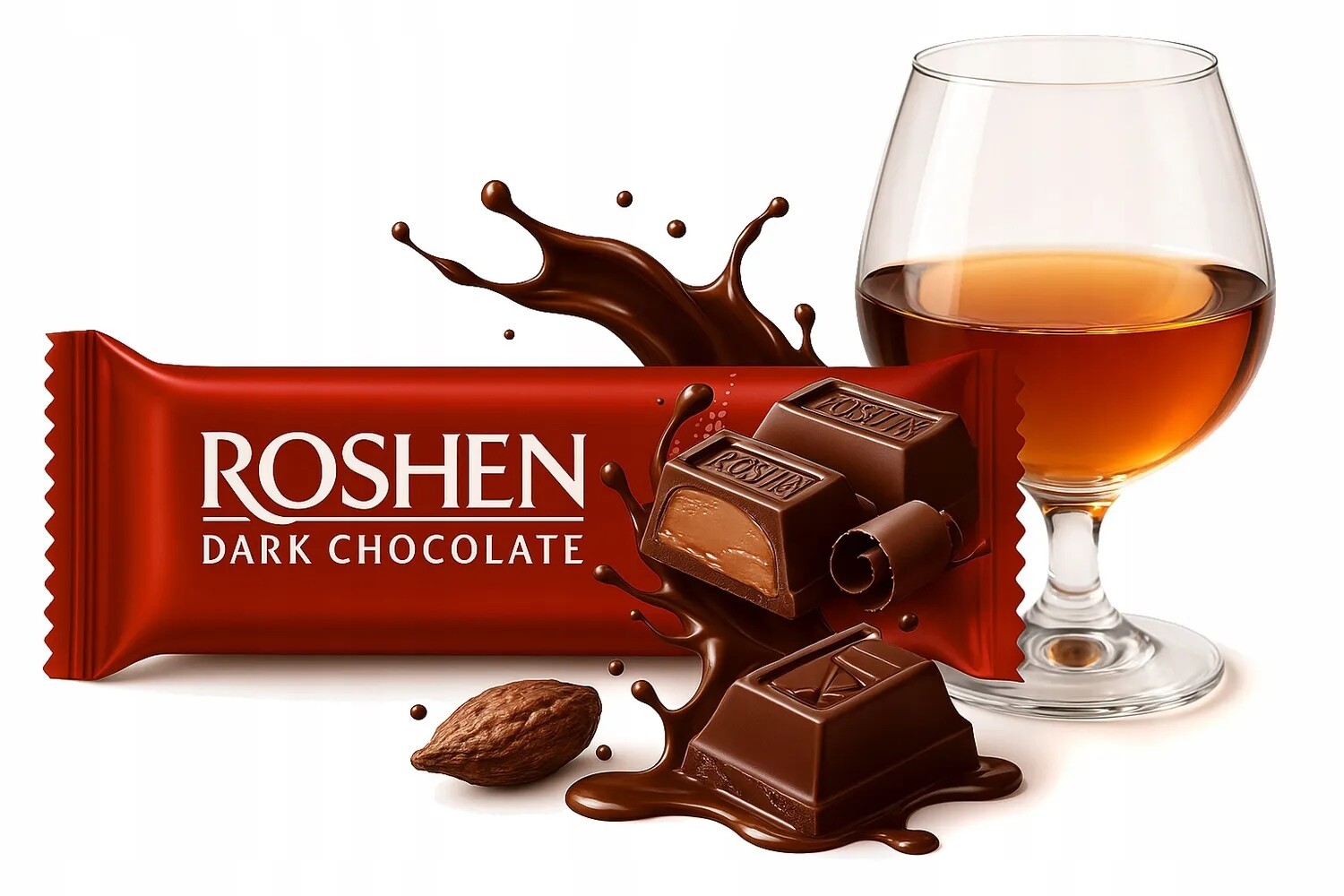 Tyčinka S Příchutí Brandy V Čokoládě Roshen 30 kusů 43 g.