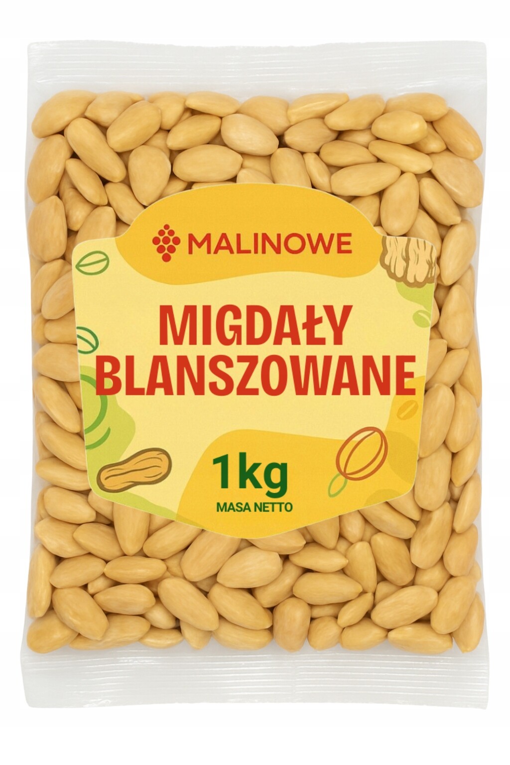 Blanšírované Mandle Celé 1 kg Bez Slupky Čerstvé Přírodní Premium