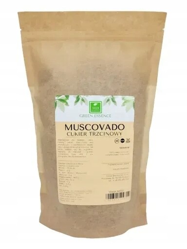 2x Green Essence Cukr třtinový Muscovado 1 kg tmavý cukr ideální