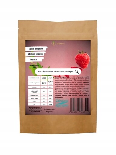 9 x Puding Jahodový bez cukru 30 g – hodně vlákniny a bílkovin