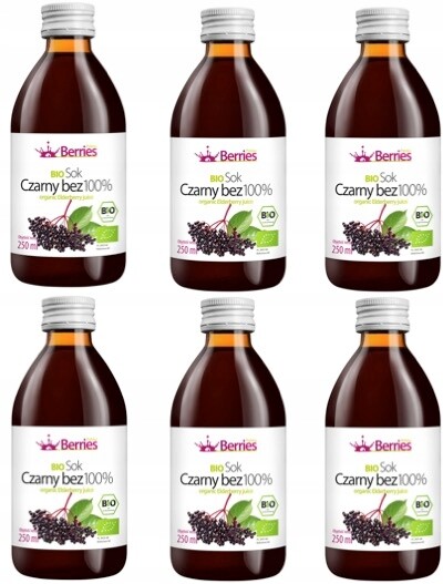 Šťáva Bio Černý Bez 100% sada (6 x 250 ml) 1,5 L