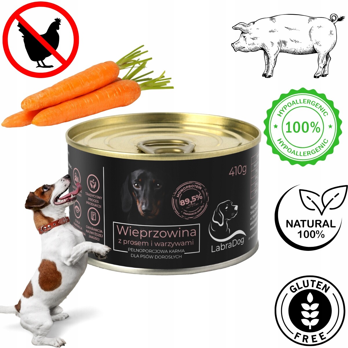 LabraDog Superfood Vepřové s mrkví 6x410 g