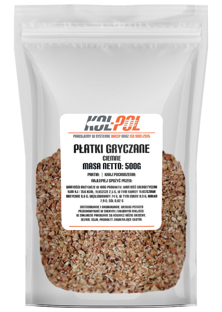 4x Pohankové Vločky 500 g Tmavý přírodní zdroj vlákniny, vysoká kvalita