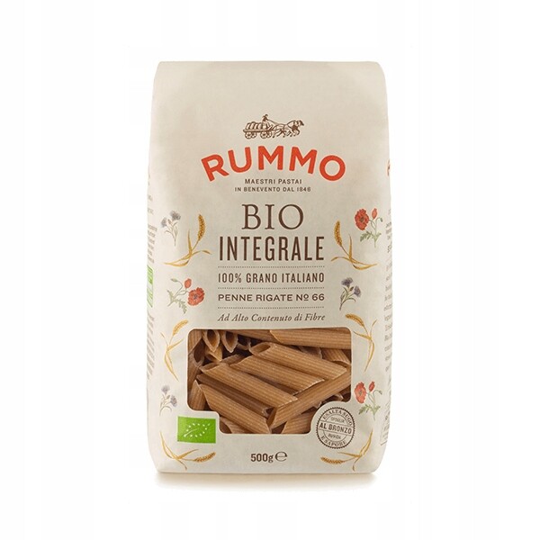 5x Těstoviny Penne Rigate n. 66 Integrale 500 g Rummo