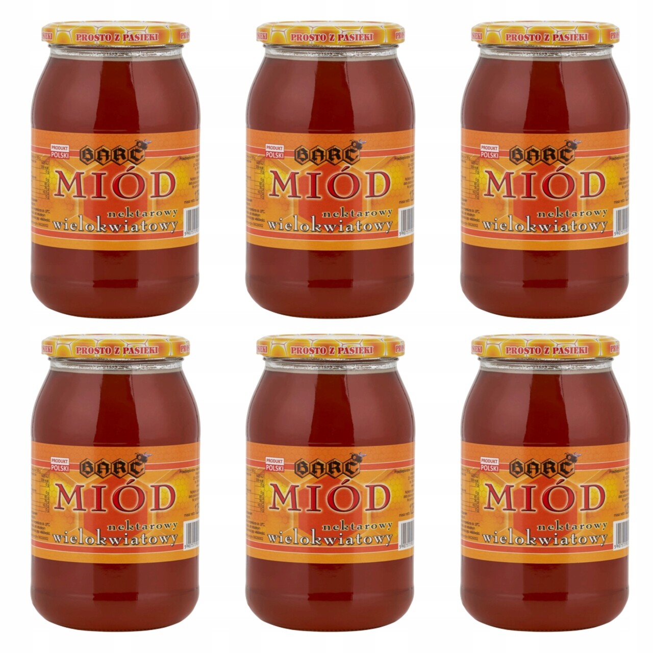 Med mnohokvětý 1250g 6× přírodní polský med přímočarý