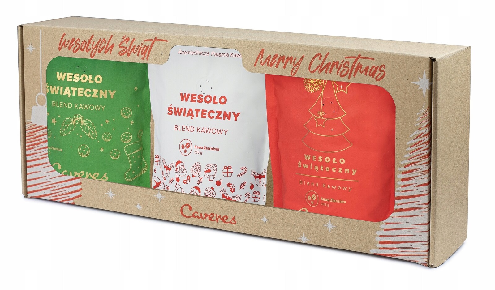 Dárková Sada 3 Káv Vánoce Vánoční Blend zrnková 3x250g