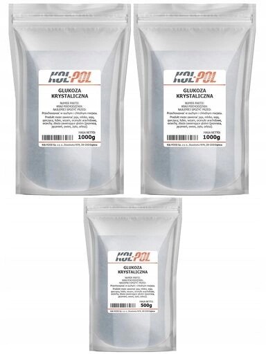 2x Krystalická Glukóza 2,5 kg Potravinářská dextróza pro nápoje a nápoje Kol-Pol