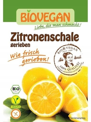 8 x Bio Vegan Citrónová kůra sušená, prášková, bezlepková, Bio 9 g