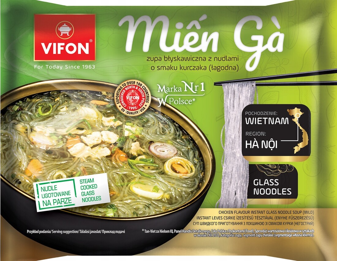 9 x Vifon – Instantní polévka s nudlovými vermicelli a sklovitým kuřecím masem 58 g