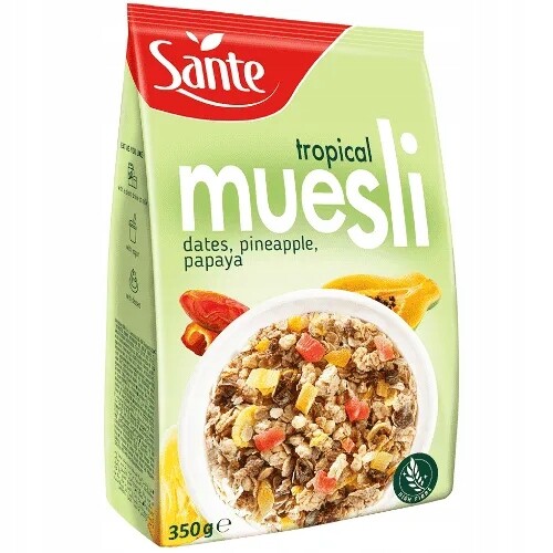 9X Sante Tropické müsli s tropickým ovocem 350 g