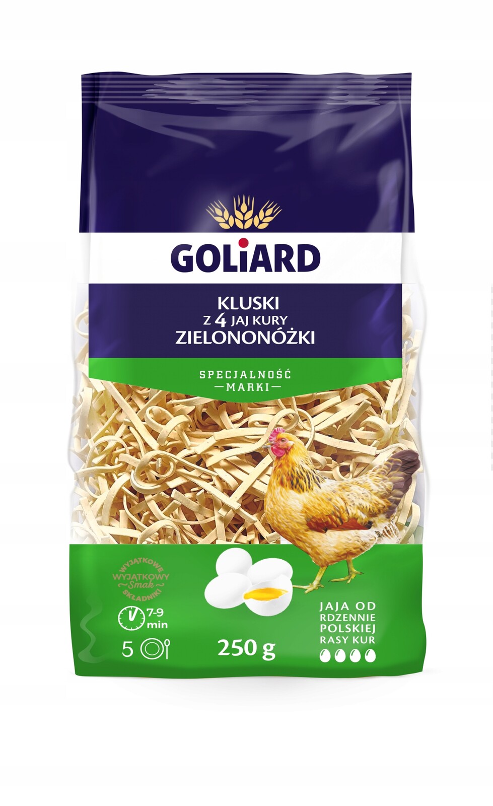 8 x Těstoviny s vejci slepice zelené nohy Goliard 250 g