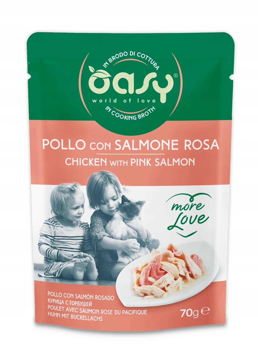 9X Oasy More Love kuře s lososem 70 g kapsička