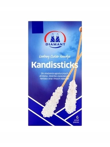 4x Diamant Kandissticks Ledový Cukr kandovaný 60 g (6 kusů)