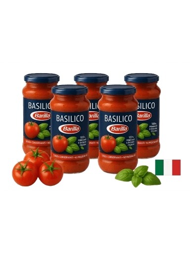 2x Omáčka s bazalkou Basillico 5x400 g Barilla