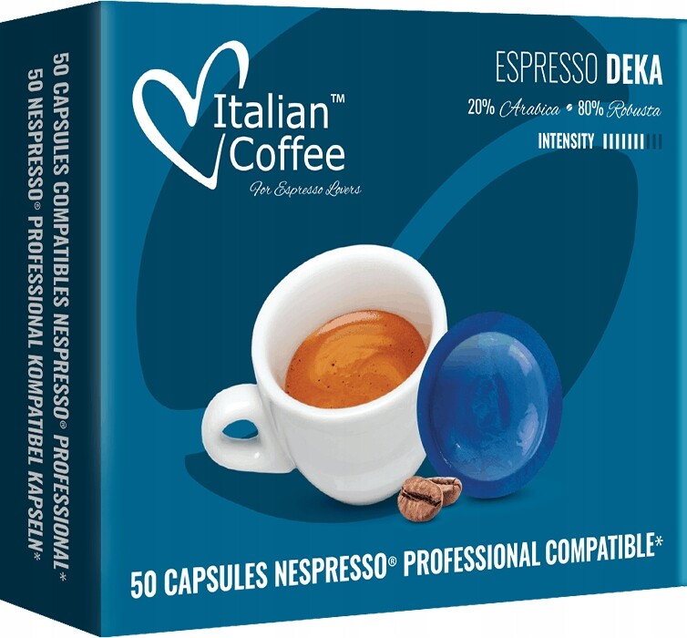 Kapsle pro Nespresso Professional Italian Coffee Caffe Deka 50 ks