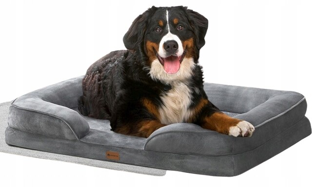 Pelíšek pro psa kotec Sheena XL 105 x 82 cm, šedá