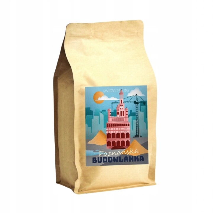 Káva zrnková Arabica Robusta Świeżo Palona Poznaňská stavební hmota, hmotnost 500 g