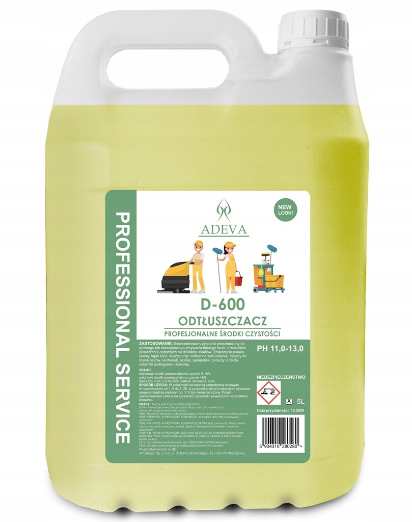 Adeva D-600 Odmašťovač 5L, odmašťovací kapalina, tekutina na tuk