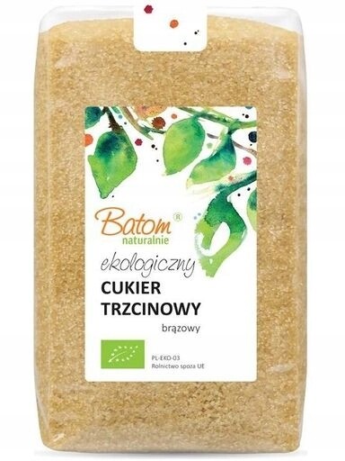 3x Batom Cukr třtinový hnědý Ekologický Bio 1 kg Batom