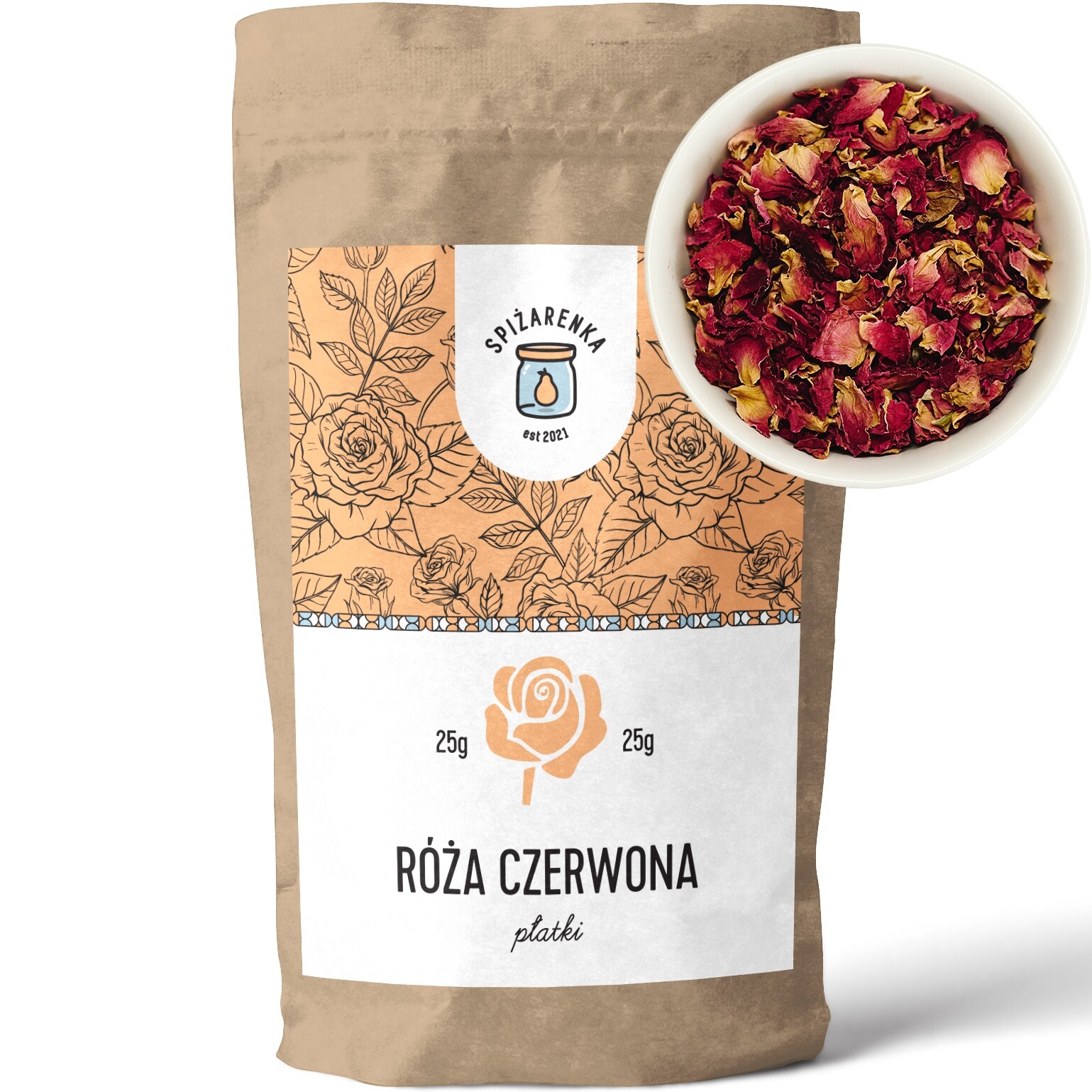 4x Červená Růže Vločky Jedlé dekorace Velký Balíček 25 g